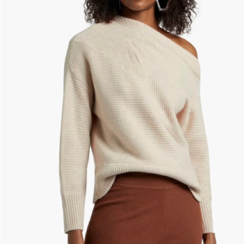 Naadam Off the Shoulder Wool & Cashmere Sweater